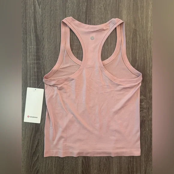 New Lululemon Swiftly Tech Cropped Racerback Tank Top. Pink Haze. Size 6. - Picture 4 of 16